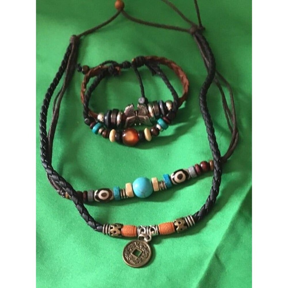 3-Pc Bohemian Southwestern Jewelry Set • Solid Silvertone Statement Multi-Strand